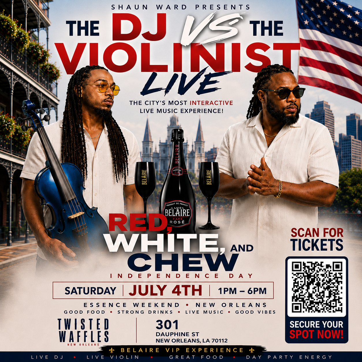 The DJ vs The Violinist LIVE: Red, White, and Chew - July 4th